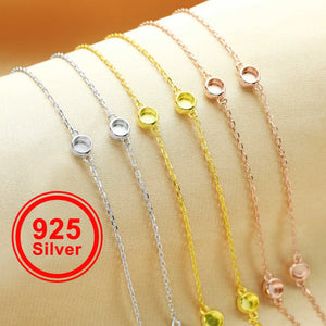 4MM Round Bezels Keepsake Breast Milk Necklace Settings with 6 Bezels