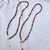 4MM Tourmaline Necklace Rainbow Gemstones S925 Silver Women Gift