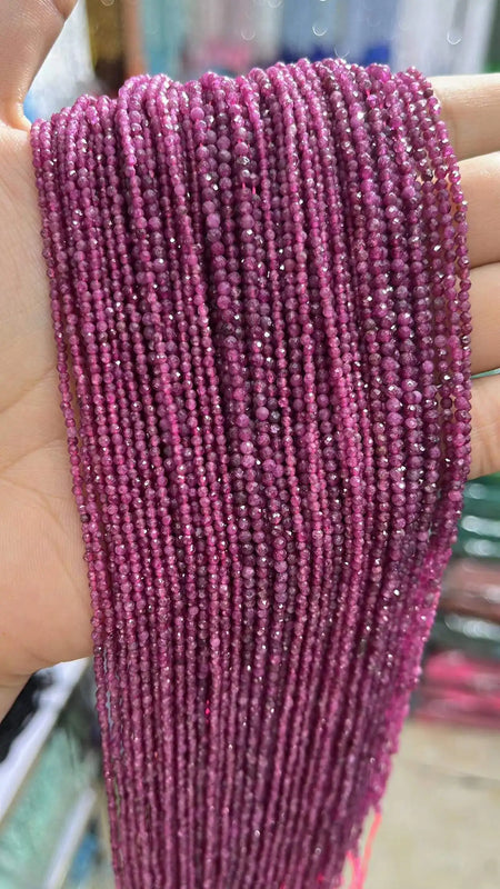 4MM Ruby Faceted Round Natural Stone Beads DIY Jewelry Making