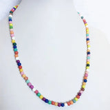 4MM Candy Jade Gemstone Beads Short Necklace Female Jewelry Women Choker