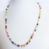4MM Candy Jade Gemstone Beads Short Necklace Female Jewelry Women Choker