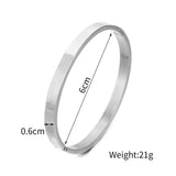 Stainless Steel Charm Bangle Couple Bracelet