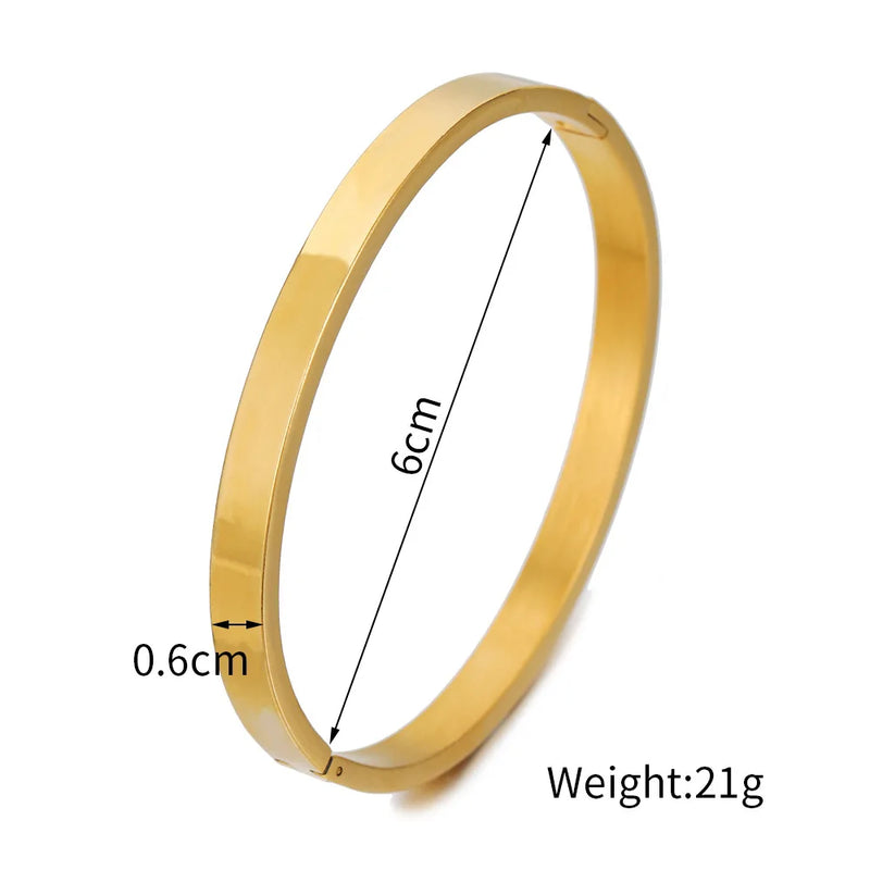 Stainless Steel Charm Bangle Couple Bracelet