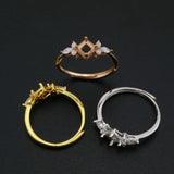 Vintage Style 925 Silver Square Ring Setting for Gemstone