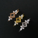 Vintage Style 925 Silver Square Ring Setting for Gemstone