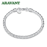 Silver 925 Twist Chains Bracelet for Women