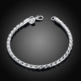 Silver 925 Twist Chains Bracelet for Women
