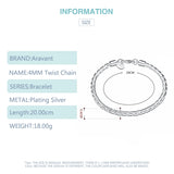 Silver 925 Twist Chains Bracelet for Women
