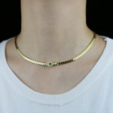 Herringbone Chain CZ Evil Eye Choker Necklace Women Jewelry