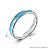 Tungsten Steel Turquoise Broken Stones Ring for Wedding Anniversary