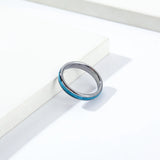 Tungsten Steel Turquoise Broken Stones Ring for Wedding Anniversary