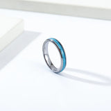 Tungsten Steel Turquoise Broken Stones Ring for Wedding Anniversary