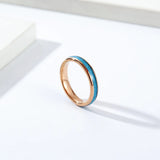 Tungsten Steel Turquoise Broken Stones Ring for Wedding Anniversary