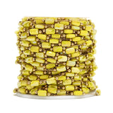 4MM Glass Beads Chain for Jewelry Making, Stainless Steel Link Chain in Bulk