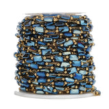4MM Glass Beads Chain for Jewelry Making, Stainless Steel Link Chain in Bulk