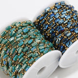 4MM Glass Beads Chain for Jewelry Making, Stainless Steel Link Chain in Bulk