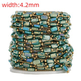 4MM Glass Beads Chain for Jewelry Making, Stainless Steel Link Chain in Bulk