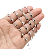 4MM Stainless Steel Chains Necklace with Heart Charm Link