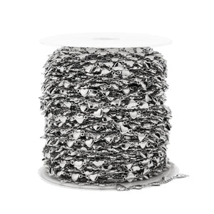 4MM Stainless Steel Chains Necklace with Heart Charm Link