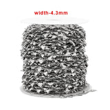 4MM Stainless Steel Chains Necklace with Heart Charm Link
