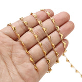 4MM Stainless Steel Chains Necklace with Heart Charm Link