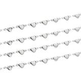 4MM Stainless Steel Chains Necklace with Heart Charm Link