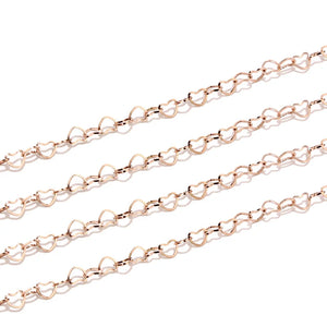 4MM Heart Link Chain in Bulk for Necklace Making