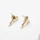 Dainty Heart Ear Studs Earrings 14k Plated Brass DIY Jewelry Findings