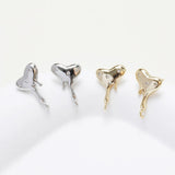 Dainty Heart Ear Studs Earrings 14k Plated Brass DIY Jewelry Findings