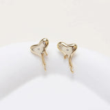 Dainty Heart Ear Studs Earrings 14k Plated Brass DIY Jewelry Findings