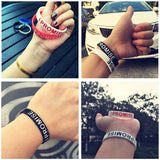 4PC Ink Filled Colour Silicone Wristband Round Bracelet for Promotion Bands