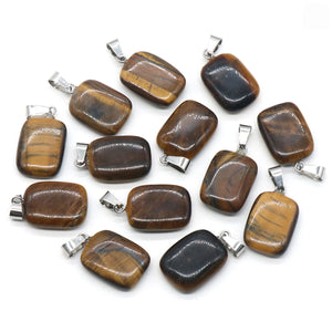 4PC Natural Stone Pendants Rose Quartz Agate Healing Crystals