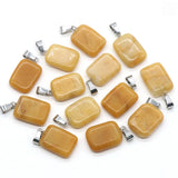 4PC Natural Stone Pendants Rose Quartz Agate Healing Crystals