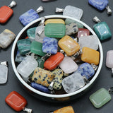 4PC Natural Stone Pendants Rose Quartz Agate Healing Crystals