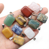 4PC Natural Stone Pendants Rose Quartz Agate Healing Crystals