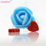 4PC Synthetic Opal Heart Gems for Necklace Blue/Pink/White 10mm side hole