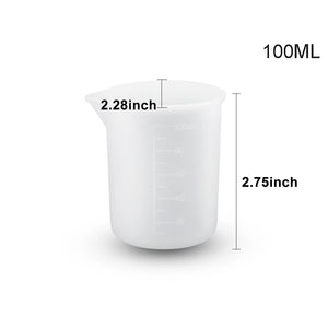 4PCS 100ML Silicone Measuring Cup Clear Scale Epoxy Split Cup for Resin Crafts