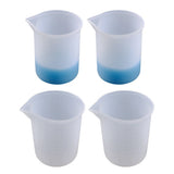 4PCS 100ML Silicone Measuring Cup Clear Scale Epoxy Split Cup for Resin Crafts