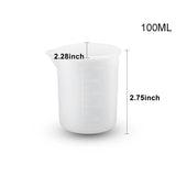 4PCS 100ML Silicone Measuring Cup Clear Scale Epoxy Split Cup for Resin Crafts