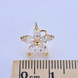 4PCS 10MM Zircon Flowers Stud Earrings 14K Plated DIY Jewelry Findings