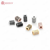 4PCS 10x6x6MM Brass Cuboid Spacer Beads