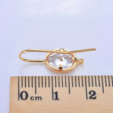 4PCS 12*25MM 14K Brass Zircon Earrings Hooks Jewelry Making Supplies