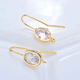4PCS 12*25MM 14K Brass Zircon Earrings Hooks Jewelry Making Supplies