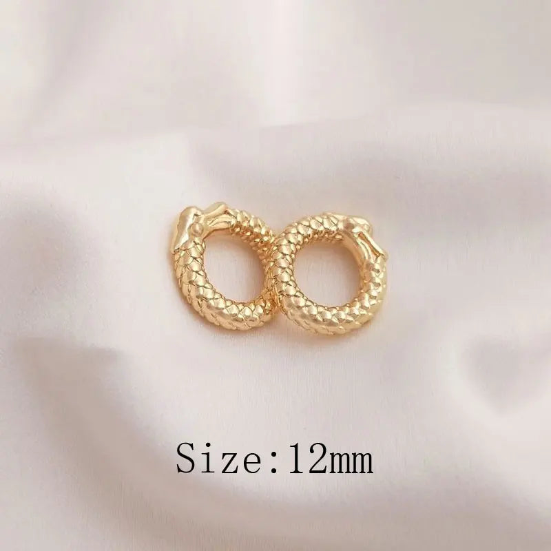 4PCS 12mm 14k Plated Rope Bracelet Buckle Charms DIY Jewelry Making Supplies