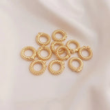 4PCS 12mm 14k Plated Rope Bracelet Buckle Charms DIY Jewelry Making Supplies
