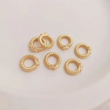 4PCS 12mm 14k Plated Rope Bracelet Buckle Charms DIY Jewelry Making Supplies