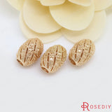 4PCS 13x17MM Champagne Plated Brass Spacer Beads DIY Jewelry