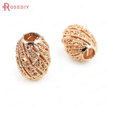 4PCS 13x17MM Champagne Plated Brass Spacer Beads DIY Jewelry
