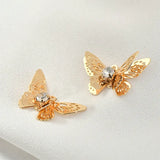 4PCS 14K Plated Zircon Butterfly Charms Pendants DIY Jewelry Making