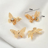 4PCS 14K Plated Zircon Butterfly Charms Pendants DIY Jewelry Making